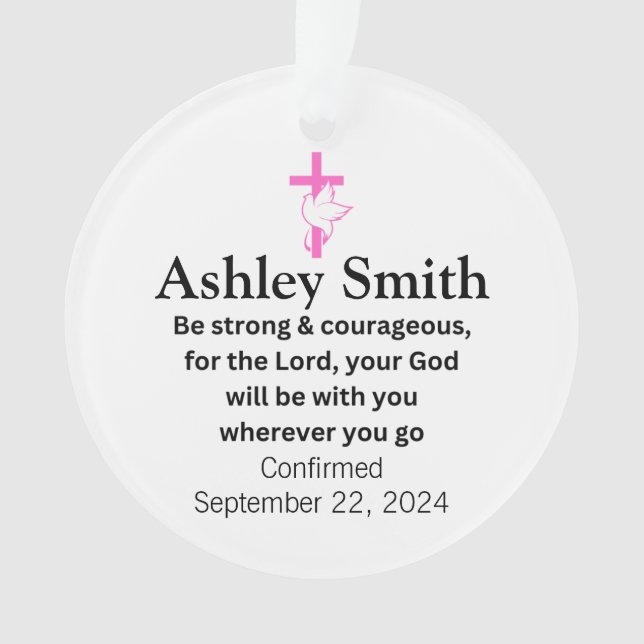 Presentes de Ornamento Acrílicos de Confirmação pa (Frente)