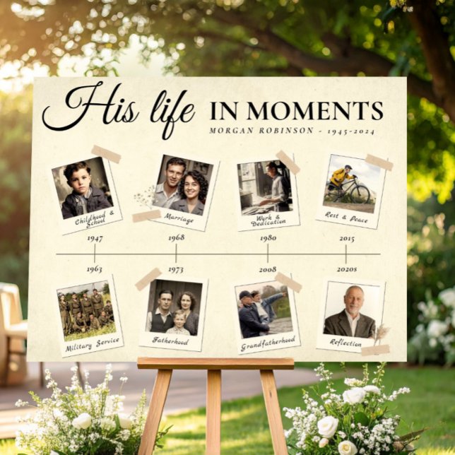 Presentes de Poster da Linha do Tempo do Memorial  (Funeral Photo Memory Timeline Board Poster, Memorial Gift Idea)
