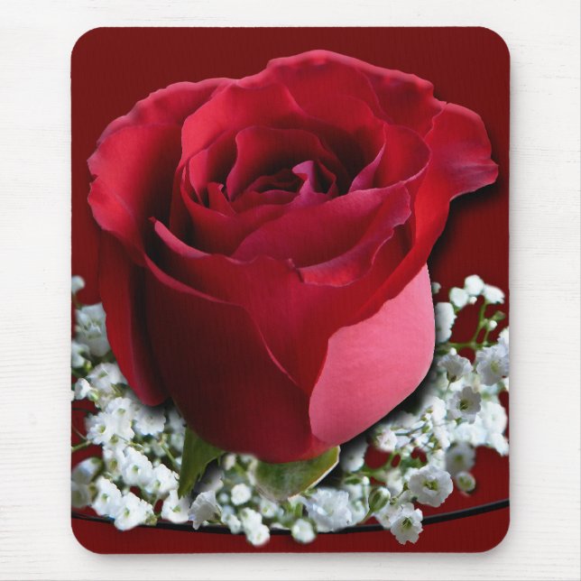 Presentes de Rosa vermelha do Mousepad de Flor Ver (Frente)