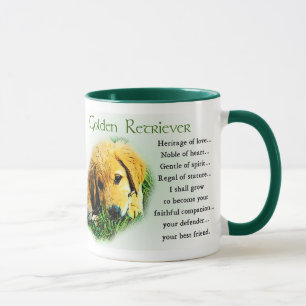 Presentes do golden retriever, canecas douradas