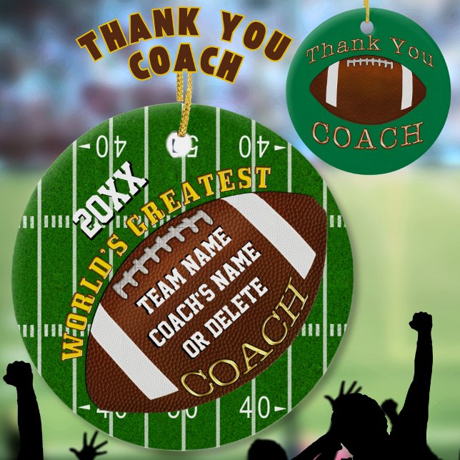 Presentes do treinador de futebol, ornamentos pers (Cheap Football Coach Gifts. Christmas present for football coach. Personalized football coach gifts.)