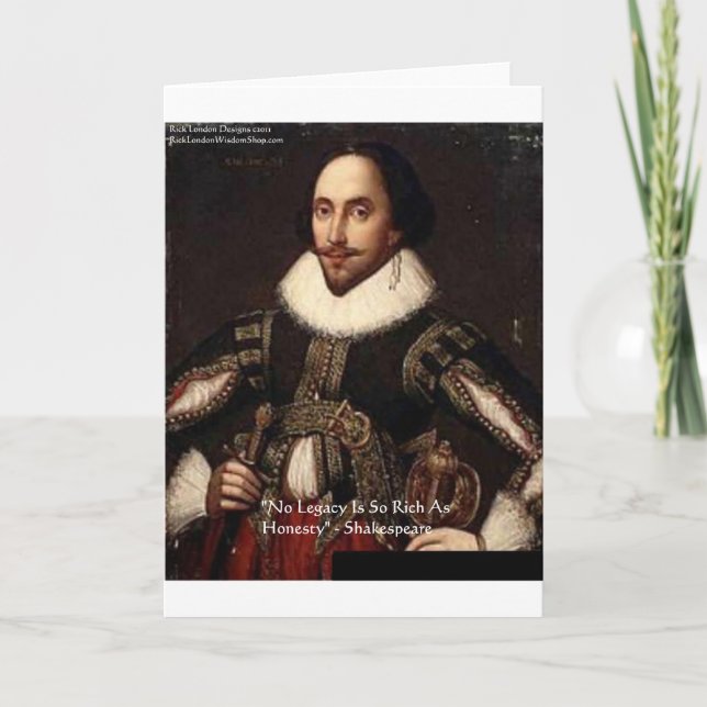 Presentes e Cartões com Citação de Shakespeare "Le (Frente)