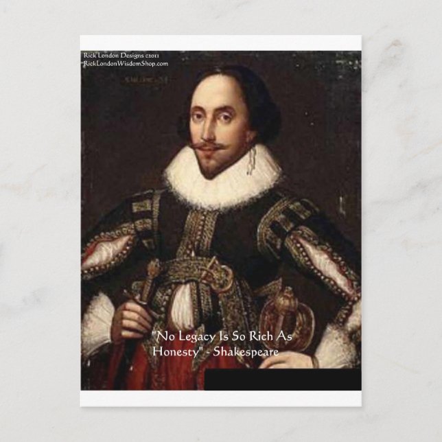 Presentes e Cartões com Citação de Shakespeare "Le (Frente)
