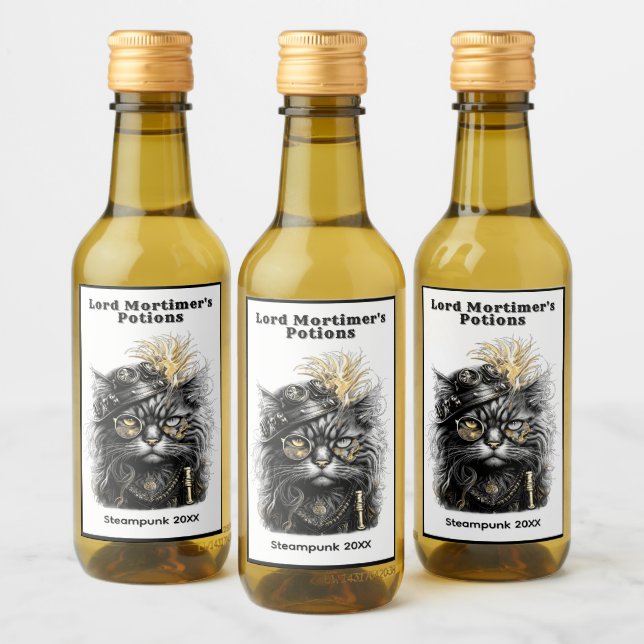 Presentes Incríveis de Gato Steampunk  (Garrafas)