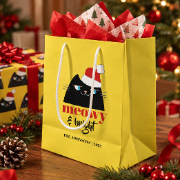 Presentes Média Meowy & Bright Sacola de Natal Personalizada para 