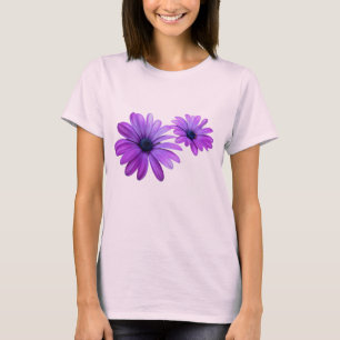 Presentes roxos das camisas da flor do t-shirt da