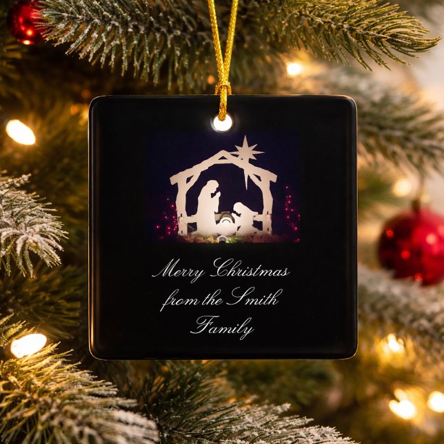 Presépio Feliz Natal Ornamento de Cerâmica (Criador carregado)
