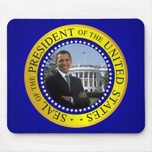 Presidente Barack Obama Mousepad - azul (Frente)