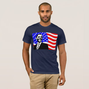 Presidente de bandeira dos EUA Barack Obama Camisa