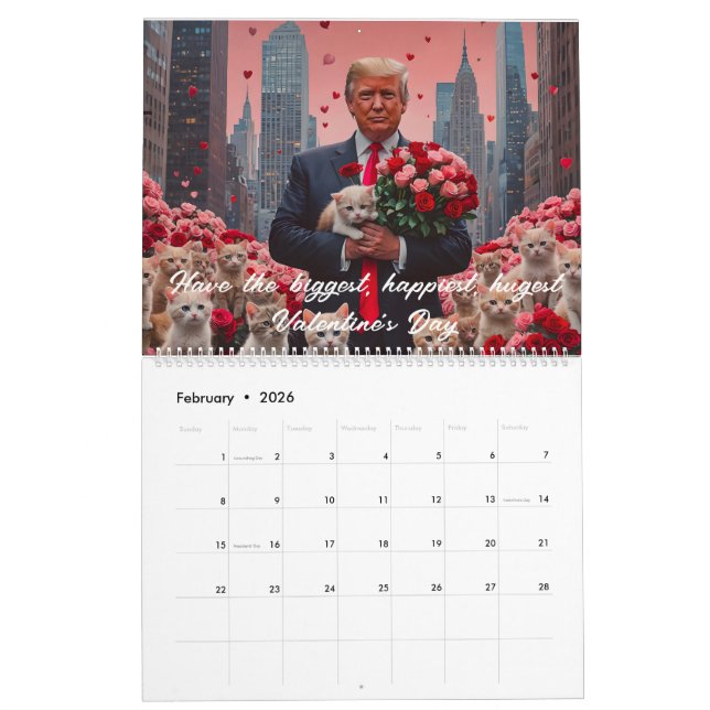 Presidente Donald J. Trump Calendário de 12 meses (Fev 2026)