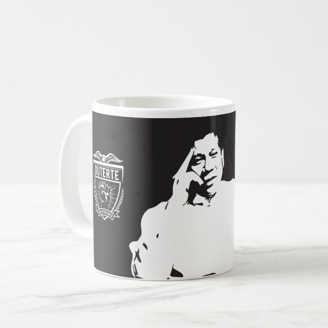 Presidente Duterte a caneca de café do Punisher (Frente Esquerda)