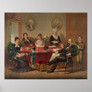 PRESIDENTE GARFIELD & FAMILY Lithograph Impressão
