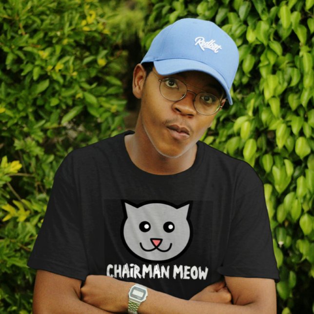 Presidente Meow, camiseta Black Cat para Caras (Criador carregado)