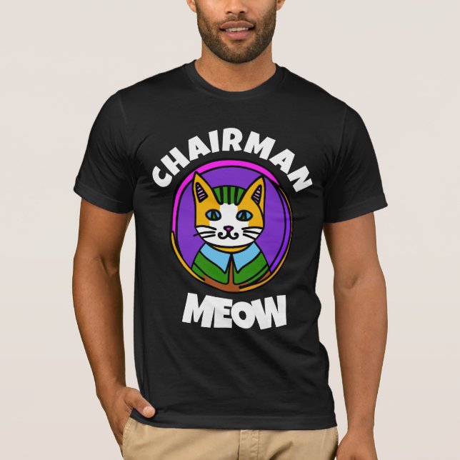 PRESIDENTE MEOW Engraçado t-shirt de gatos (Frente)