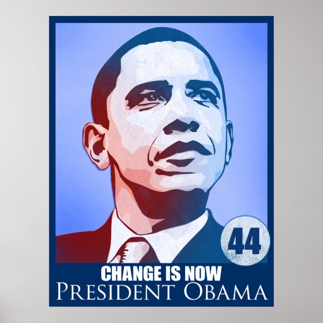 Presidente Obama, a mudança é agora Poster (Frente)