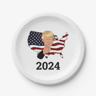 Presidente Trump 2024. Pratos de Papel