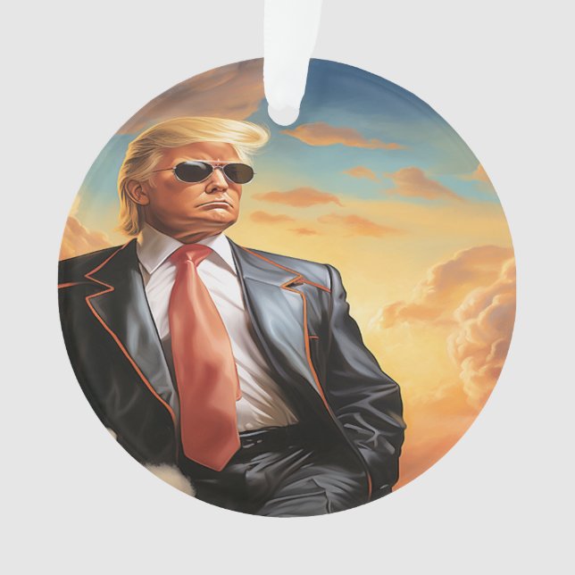 Presidente Trump Ornamento Acrílico Americano Orna (Frente)