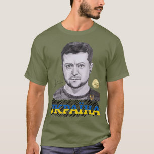 Presidente ucraniano Zelenskyy Autografe T-Shirt
