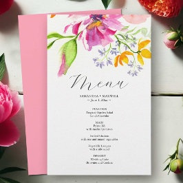 Presilhas de Casamento de Orçamento Menus Watercol