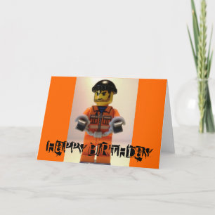 Preso Convencido Minifig Feliz Cartão de Aniversár