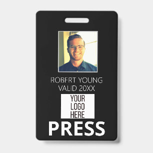PRESS Personalizado - Passe de foto - Crachá de id