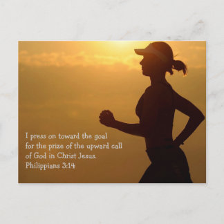 Pressionando em direção ao cartão postal de meta