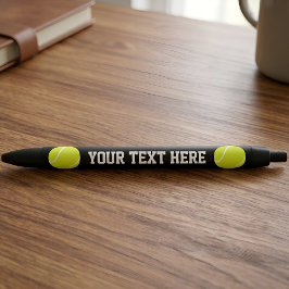 Preta Bola de Ténis Caneta do Treinador com Nome ou Text