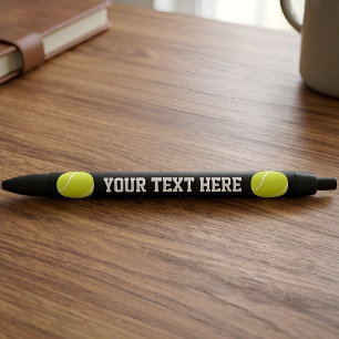 Preta Bola de Ténis Caneta do Treinador com Nome ou Text