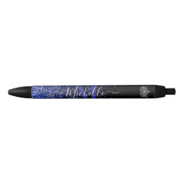 Preta Caneta Autografada Personalizada Royal Blue Glitz