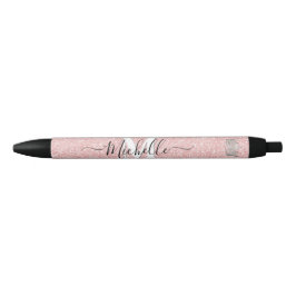 Preta Caneta Autógrafo Monograma Coroa Pink Glitz Person