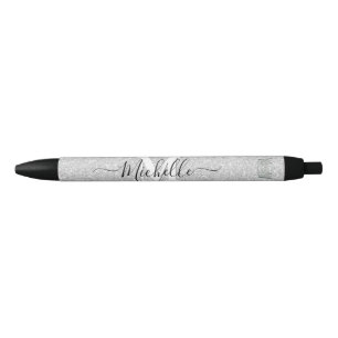 Preta Caneta Autógrafo Personalizada Coroa Monograma Bri