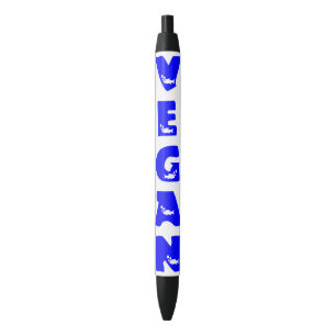 Preta Caneta azul do logotipo dos peixes do Vegan