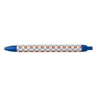 Preta Caneta Blue Burgundy Gold Sunburst