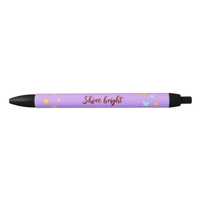 Preta Caneta Brilhante Personalizada para Meninas (Frente)