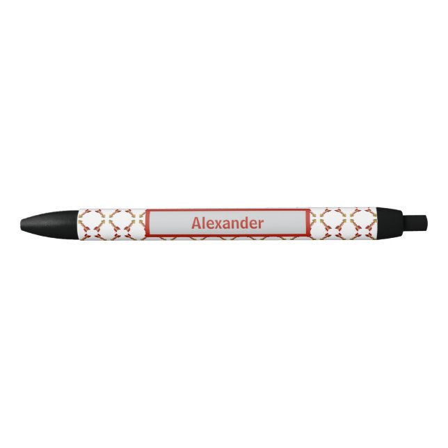Preta Caneta com Anéis de Tricô de Nome Personalizado, P (Frente)