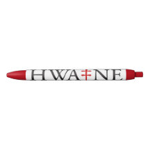 caneta com logotipo HWA-NE para eventos, vermelha