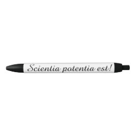 Preta Caneta com provérbio latin (o conhecimento é o