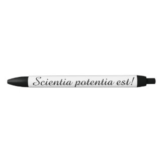 Preta Caneta com provérbio latin (o conhecimento é o