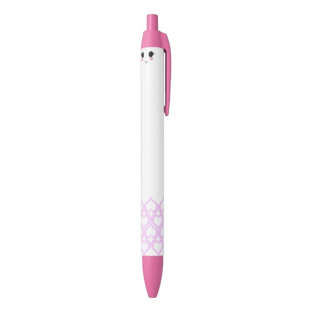 Preta Caneta Corações Rosa Kawaii (parte de inferior (Vertical))