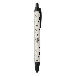 Preta caneta de amor preto e branco 