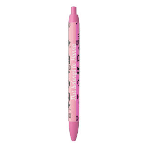 Preta Caneta de Amor Rosa de Nome Personalizado