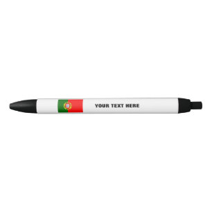 Preta Caneta de bandeira portuguesa com texto de promoci