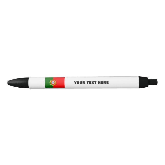 Preta Caneta de bandeira portuguesa com texto de promoci (Frente)