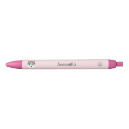 Preta Caneta de Cães Rosa Personalizados