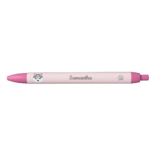 Preta Caneta de Cães Rosa Personalizados