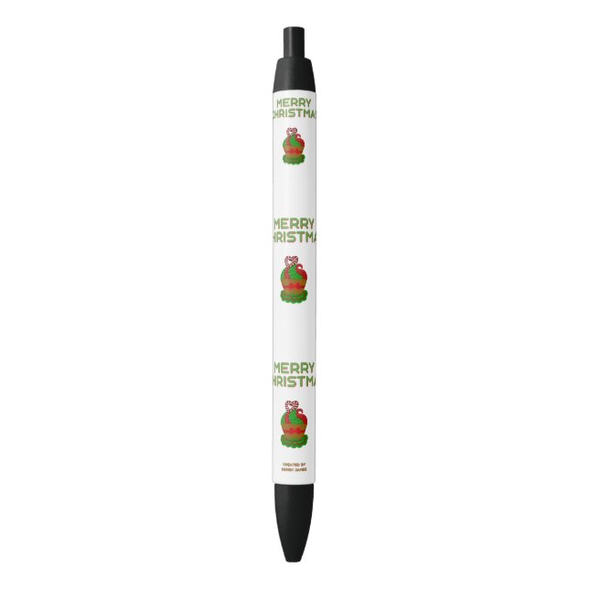 Preta Caneta de Cupcake de Natal (Frente Vertical)