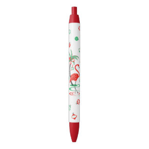 Preta caneta de Flamingo Baubles de Natal Vermelho