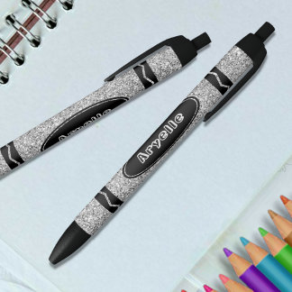 Preta Caneta de Nome Personalizado do Platinum Silver Gl