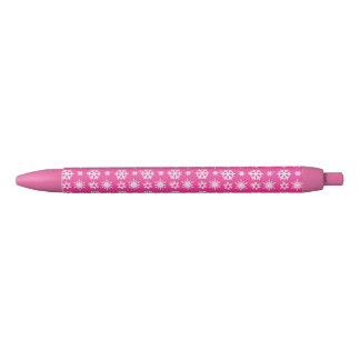 Preta Caneta de padrão do floco de neve rosa - Presente