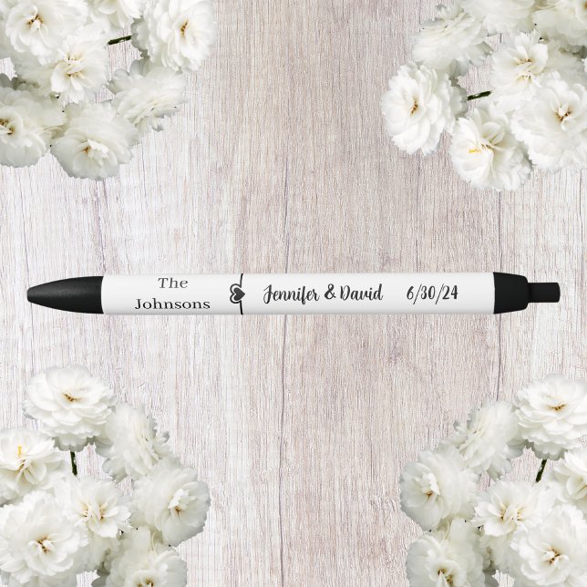 Preta Caneta de Presente de Casamento em Preto e Branco (Criador carregado)
